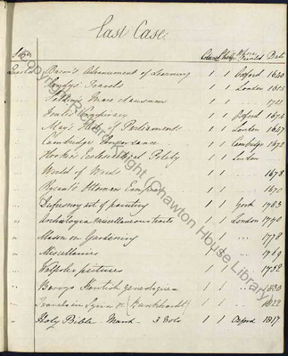 Godmersham 1818 Shelf Transcript